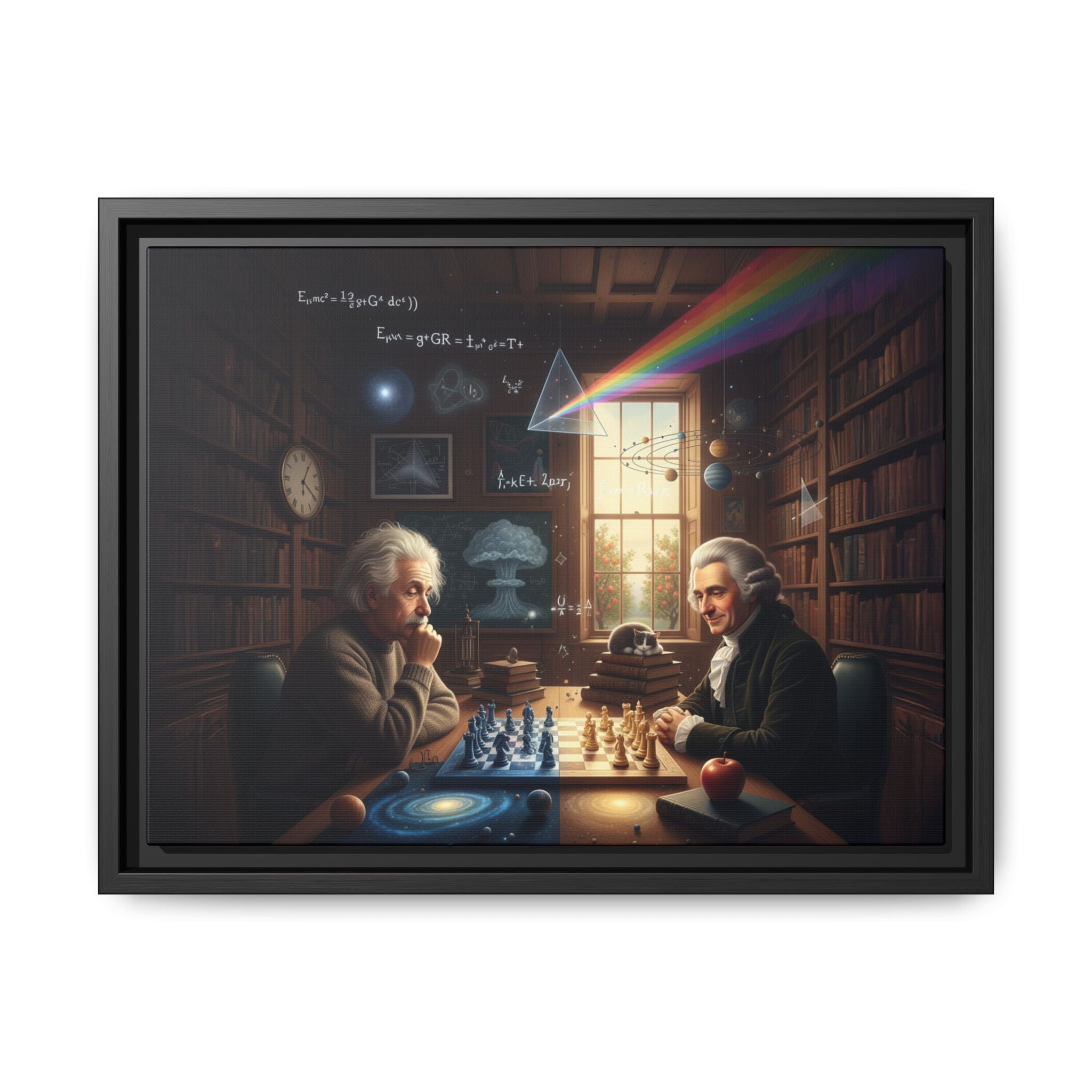 Framed Art Print | Einstein Chess Scene | Classroom Decor, Gift for Scientists, Nerdy Wall Art, Home Office Decoration, Education [...]