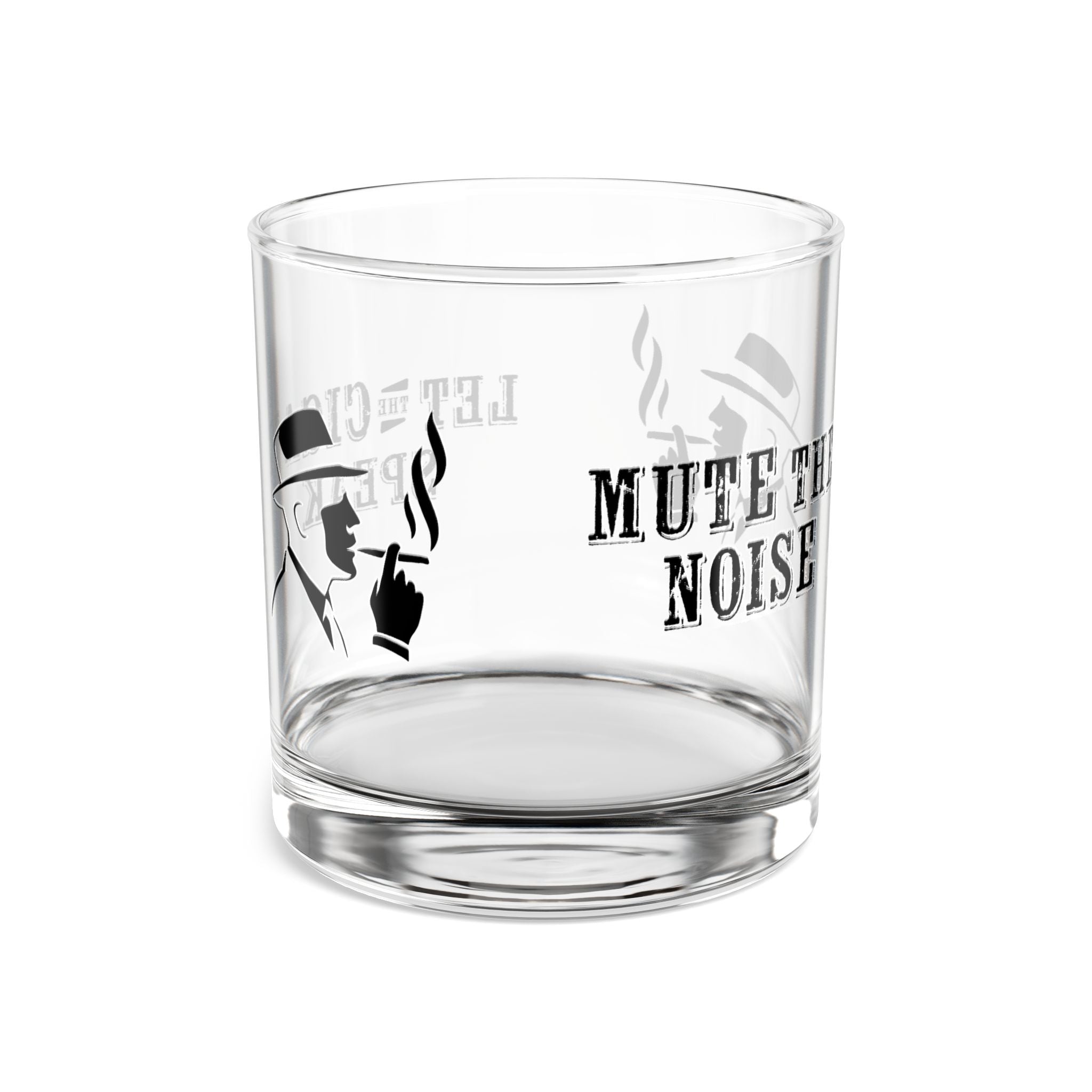 Whiskey Rocks Glass, Engraved Barware, Unique Gift for Dad, Personalized Home Bar Decor, Mute the Noise Rocks Glass