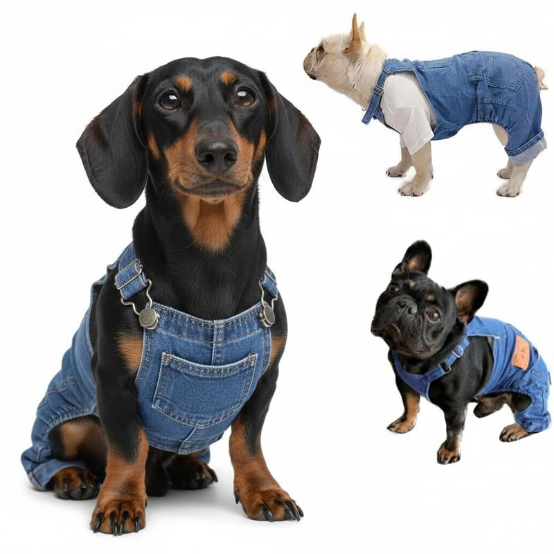 Chic and Comfy Breathable Pet Overalls for Dachshunds and French Bulldogs - Perfect Halloween Costume and Everyday Wear!